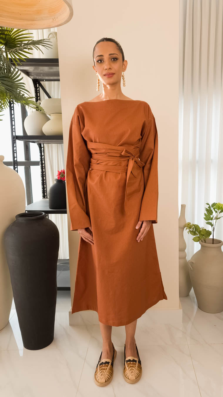 Shae Dress in Chocolate Brown