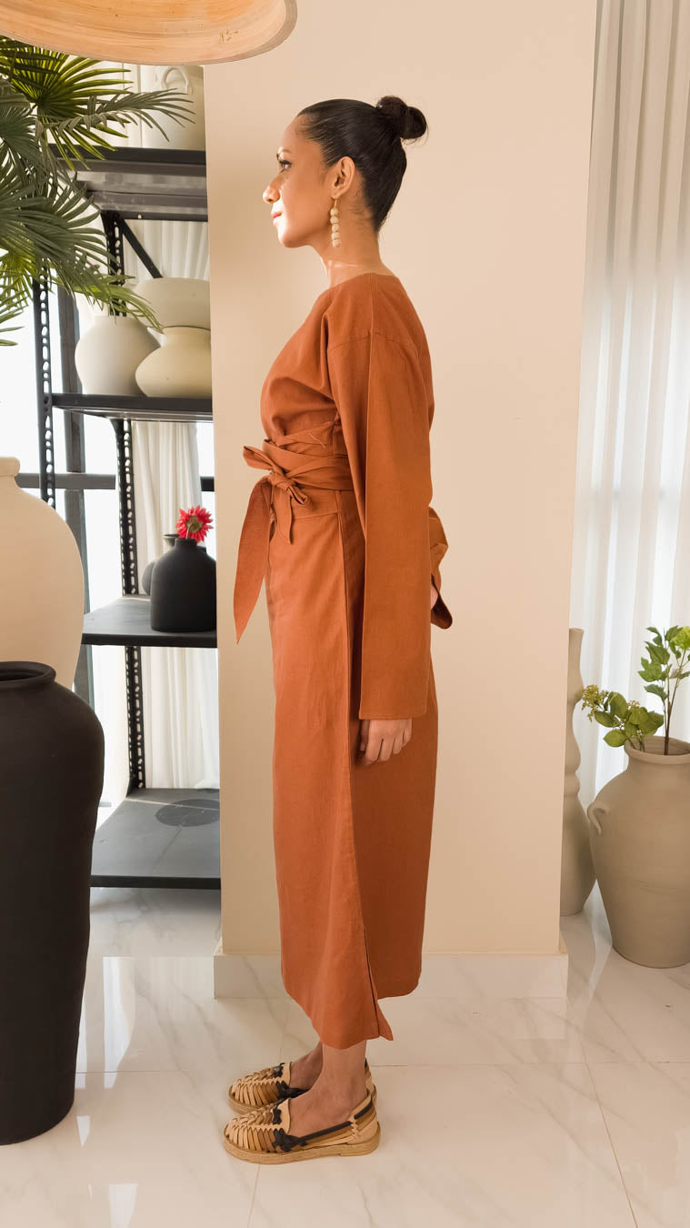 Shae Dress in Chocolate Brown