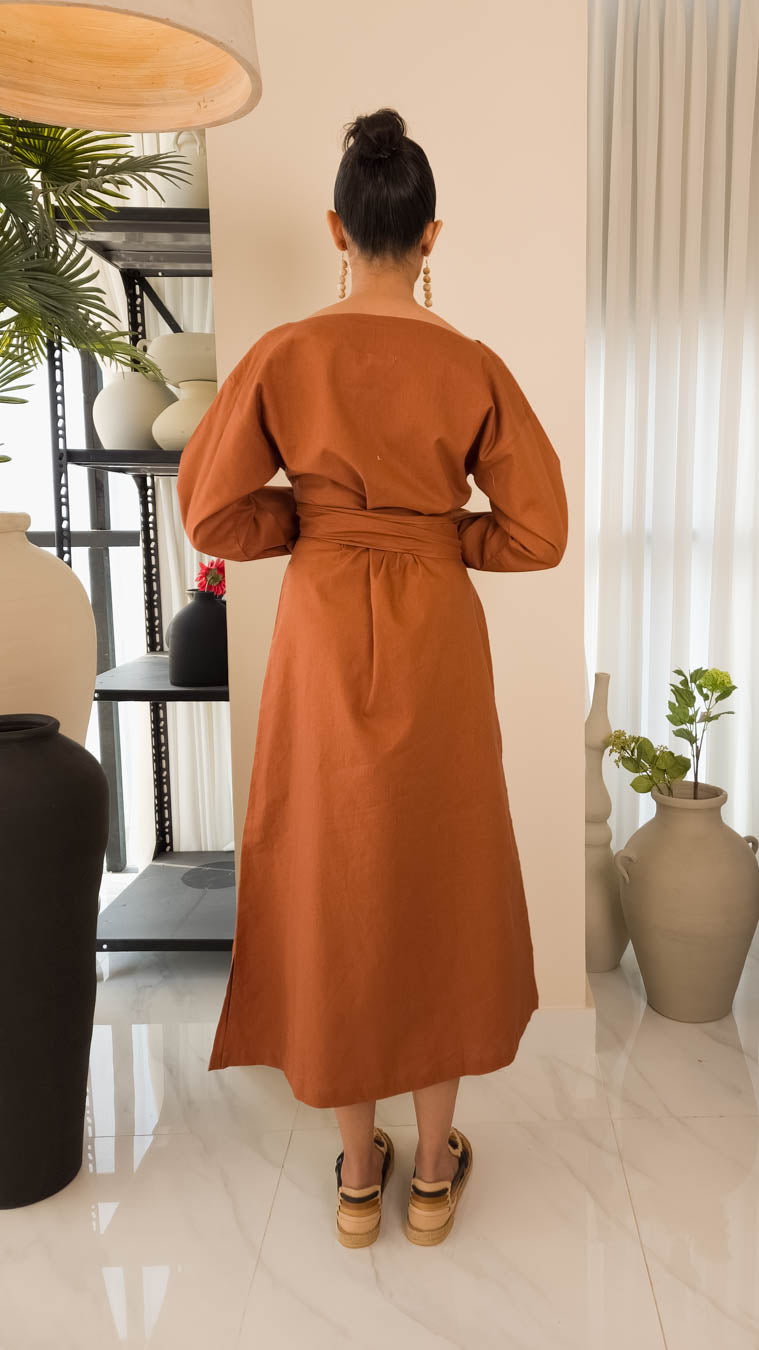 Shae Dress in Chocolate Brown