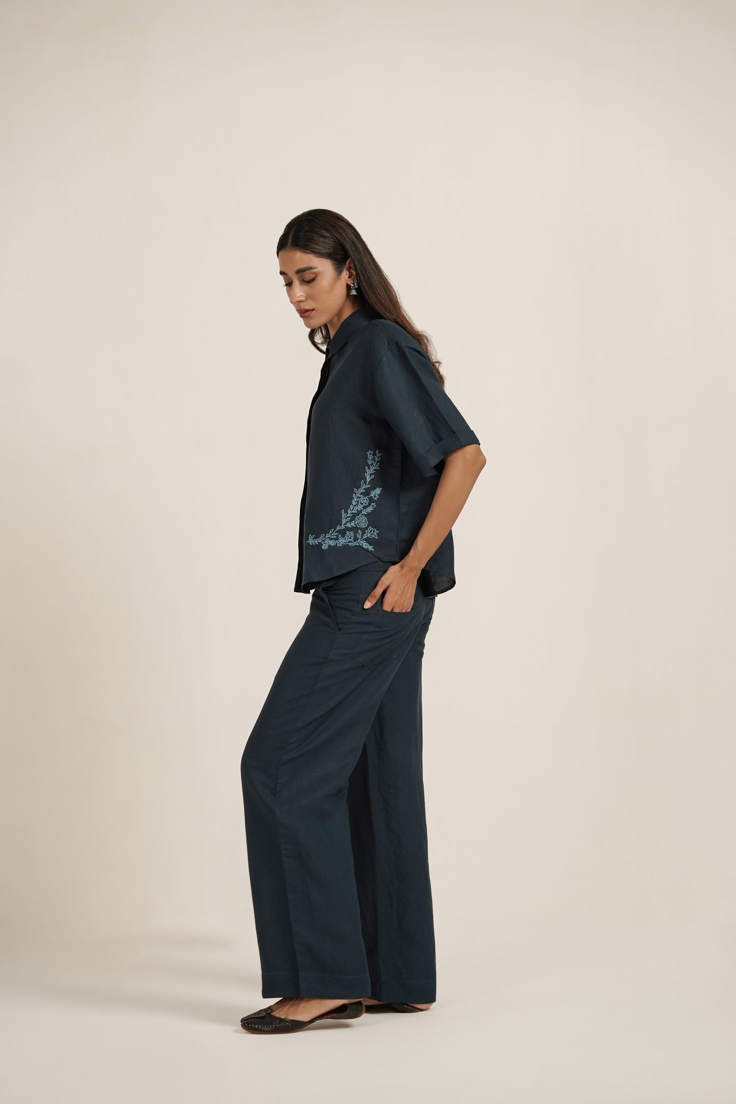 Imani Sapphire Linen Co-ord Set