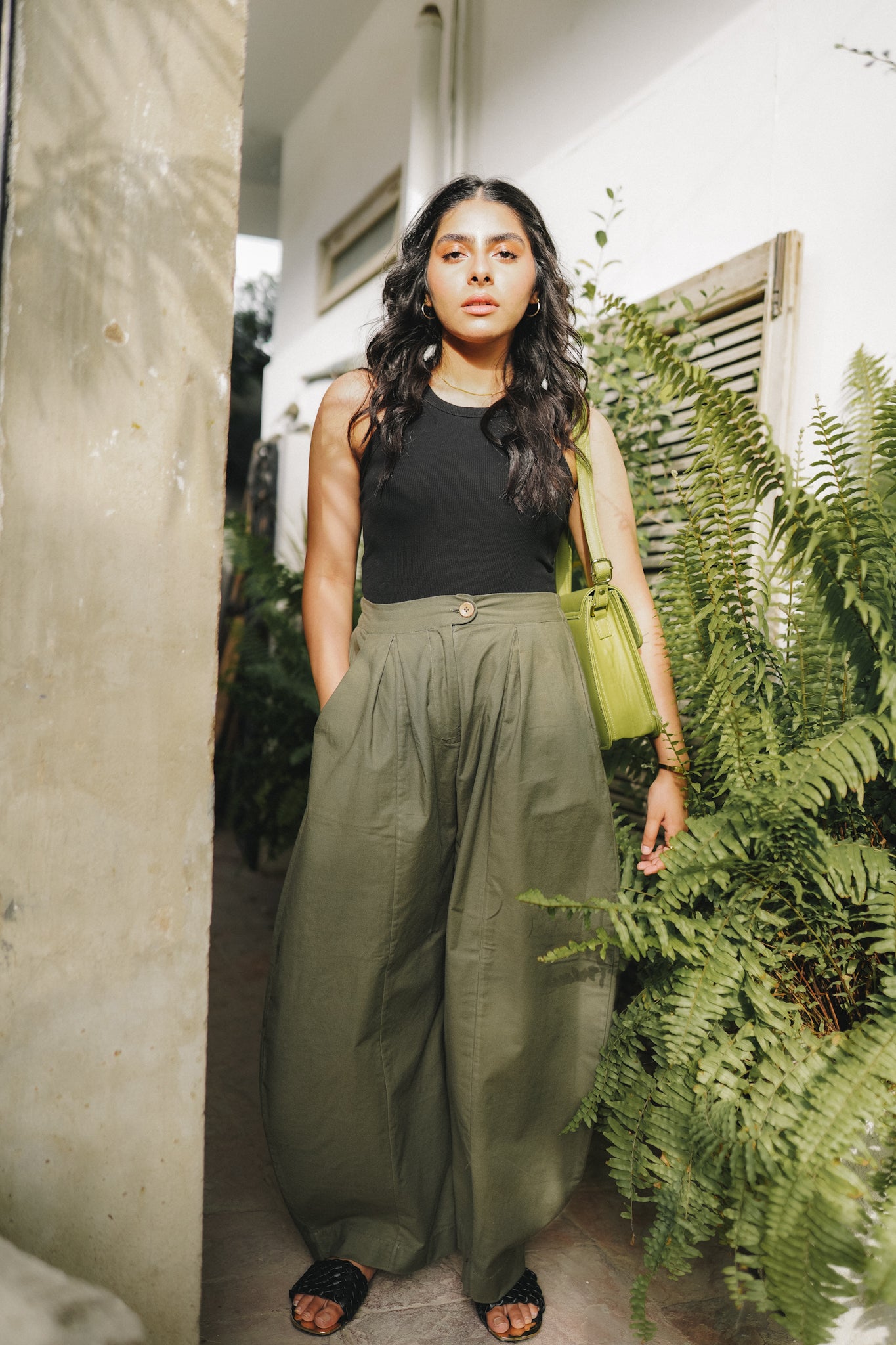 Shalwar Pants in Army Green
