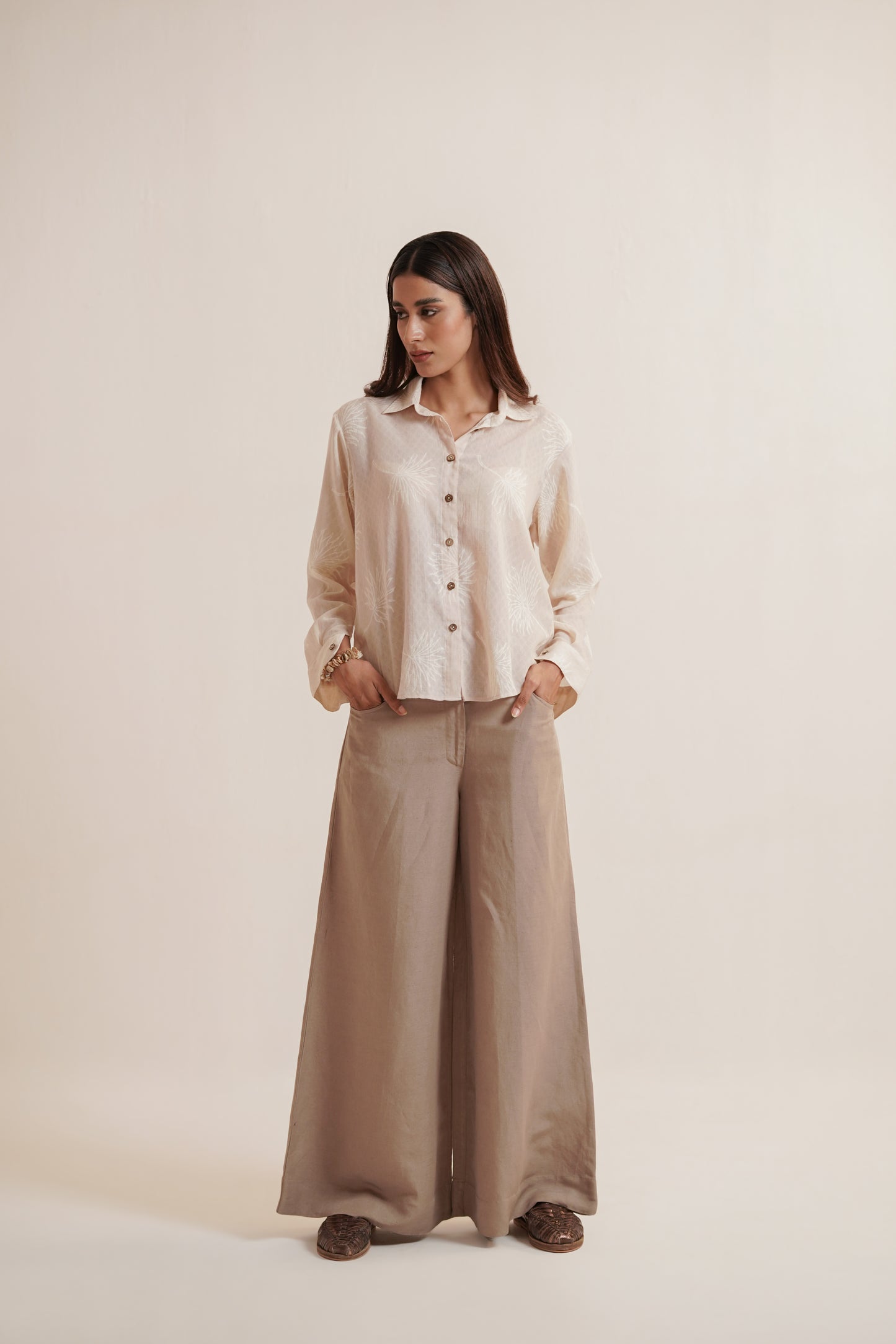 Nami Beige Linen Pants