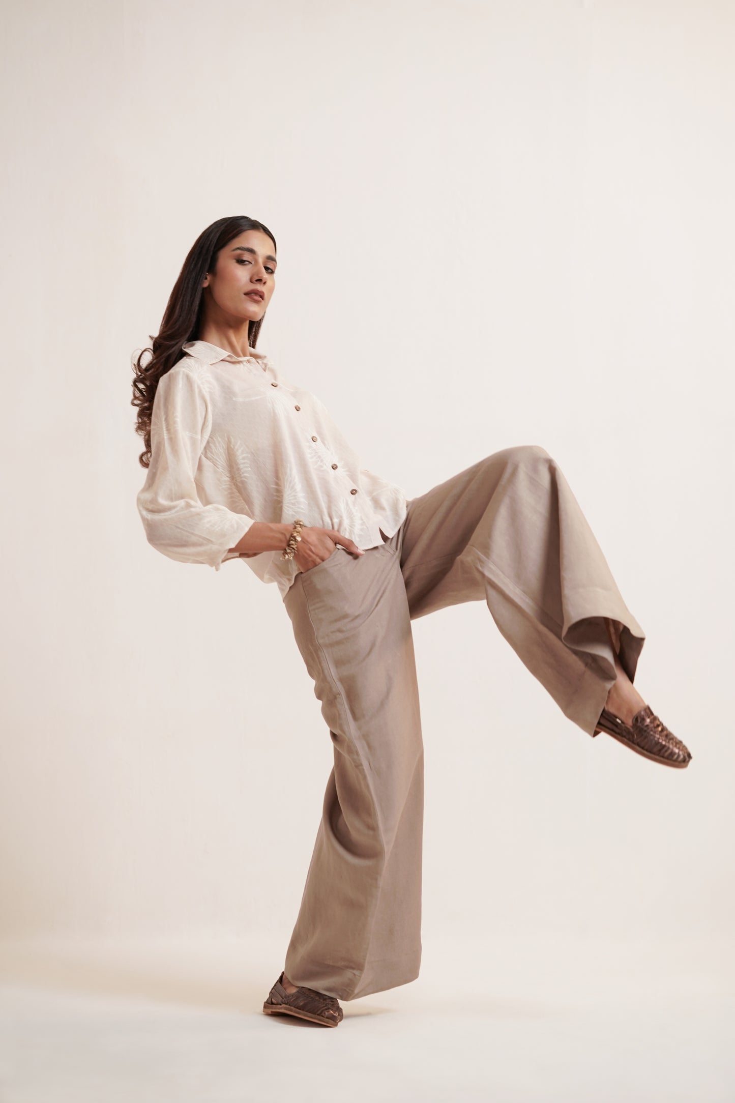 Nami Beige Linen Pants