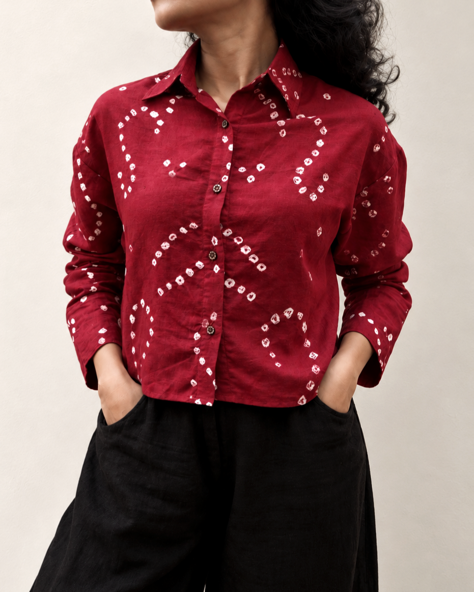Mehr Chunri Shirt in Oxblood