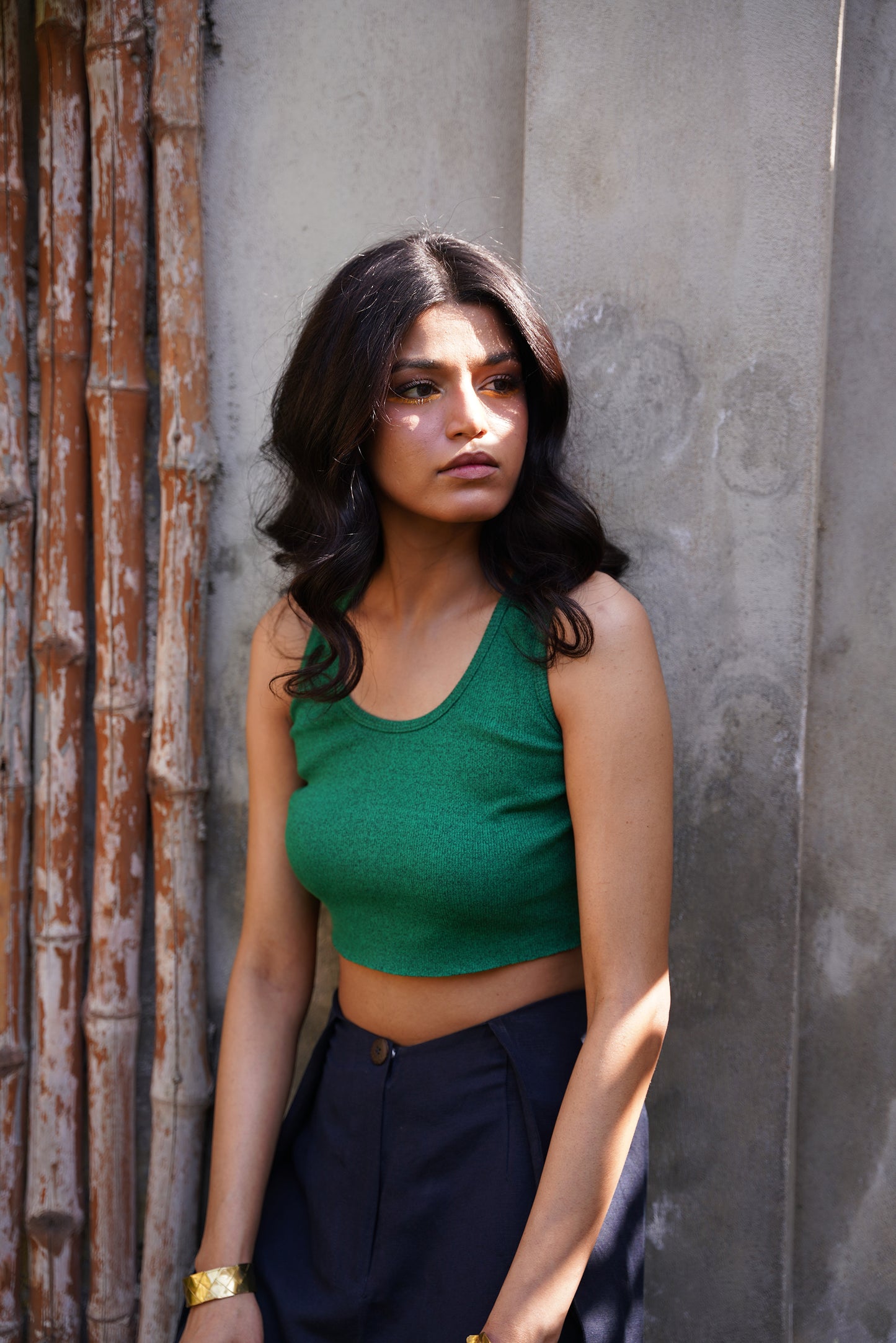 Huru Cropped Top in Emerald