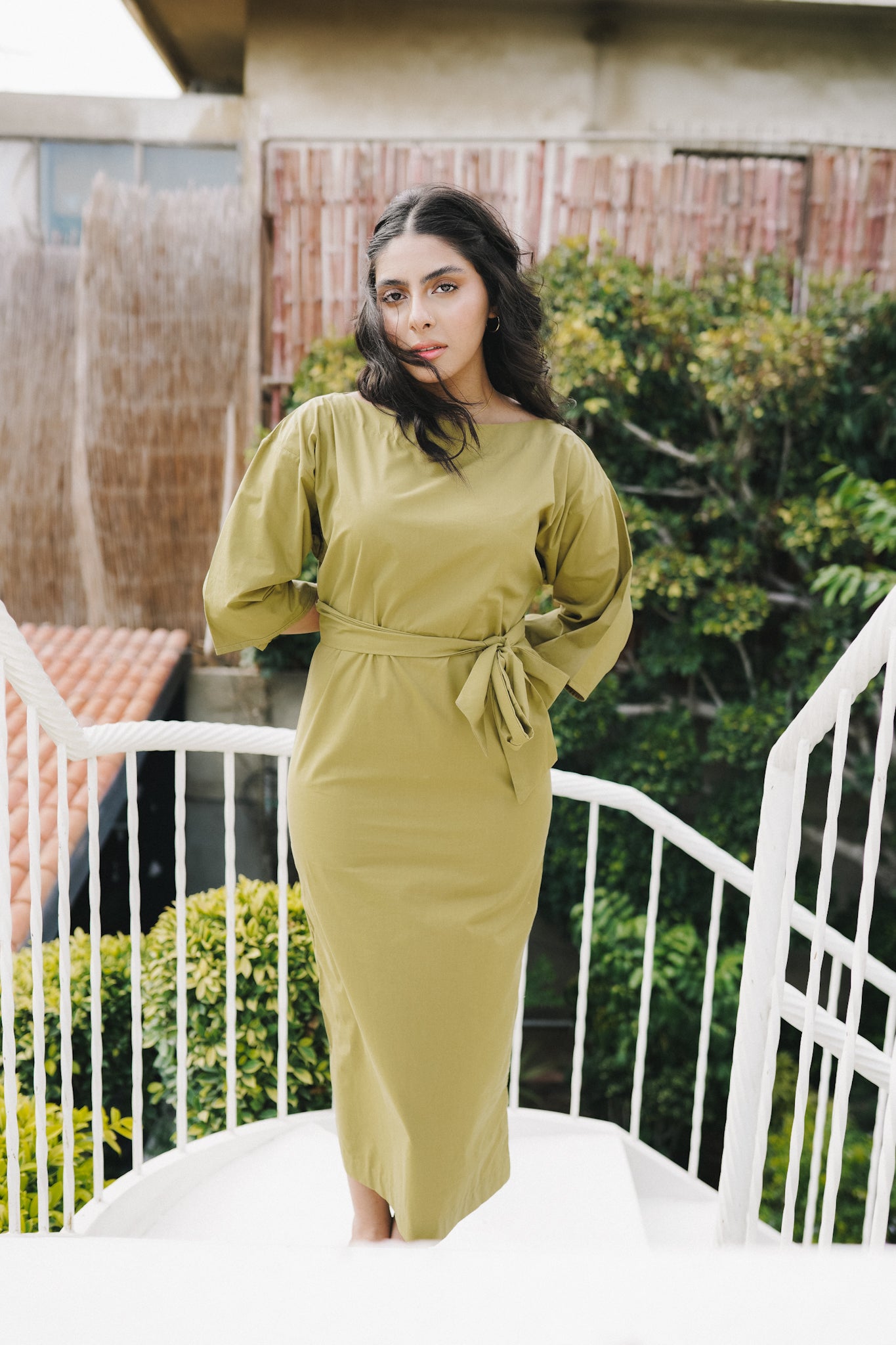 Maha Dress in Olive Green